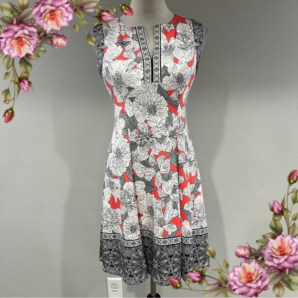 Adorne Floral Sleeveless‎ mini Dress size 4P